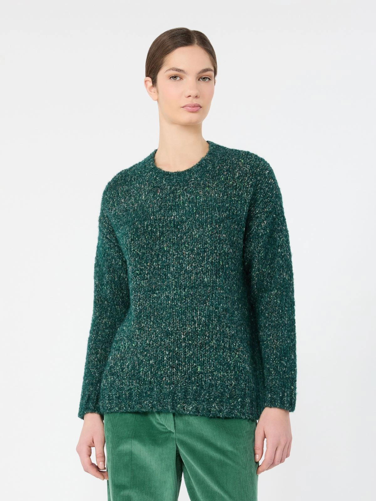 Weekend Max Mara maglia girocollo in misto alpaca verde scuro WKDHOBBY - immagine 2