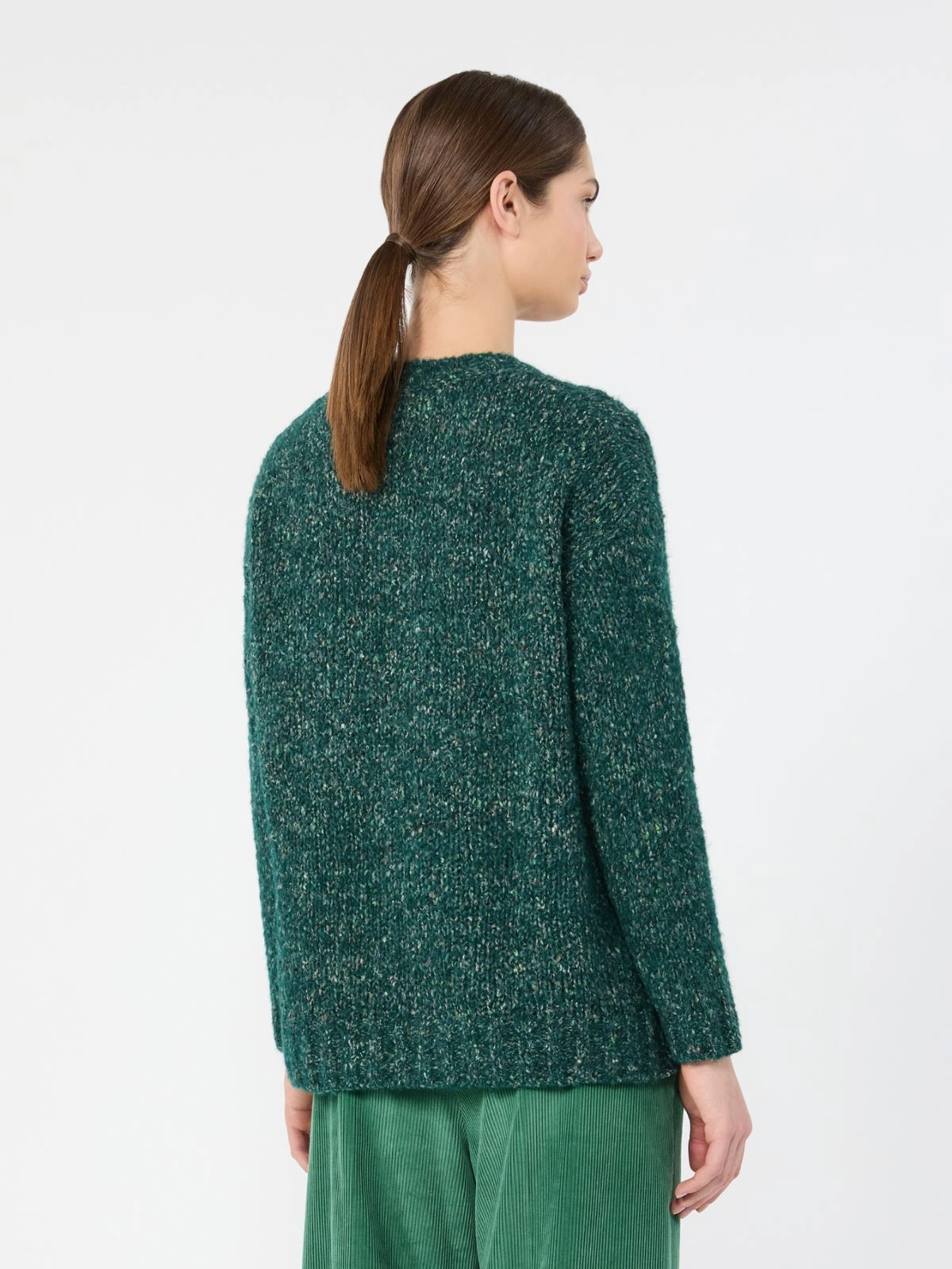Weekend Max Mara maglia girocollo in misto alpaca verde scuro WKDHOBBY - immagine 3