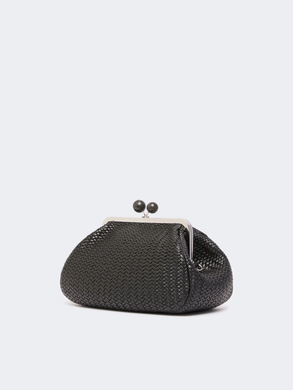 Weekend Max Mara borsa pasticcino bag medium in pelle intrecciata nera WKAERE - immagine 5