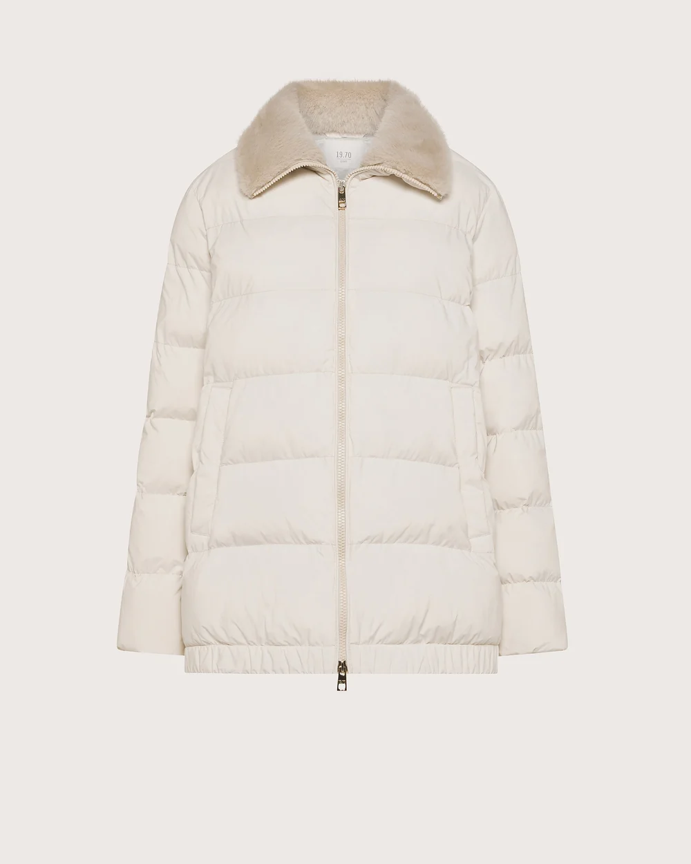 Seventy 19.70 imbottito con collo in eco pelliccia panna - immagine 5