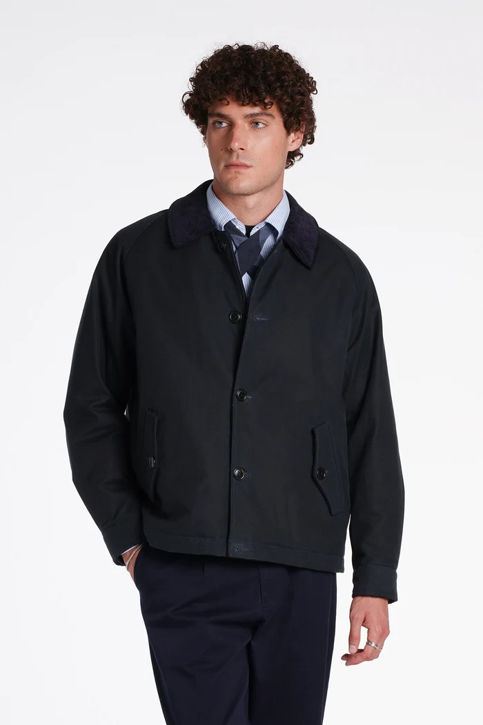 Baracuta giubbotto deck cerato blu navy