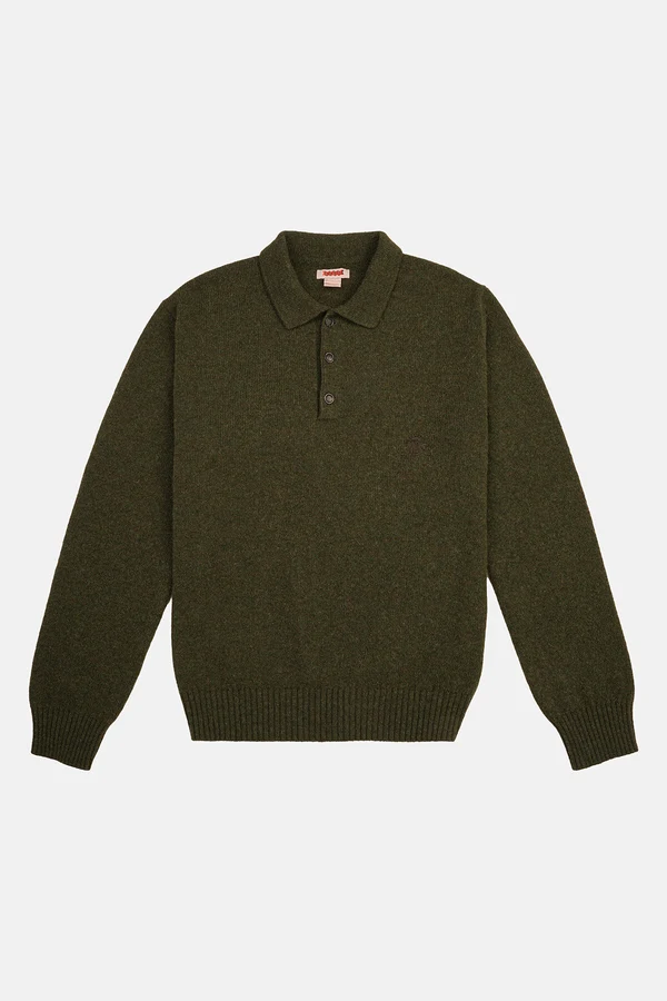 Baracuta polo manica lunga in shetland verde beech - immagine 4