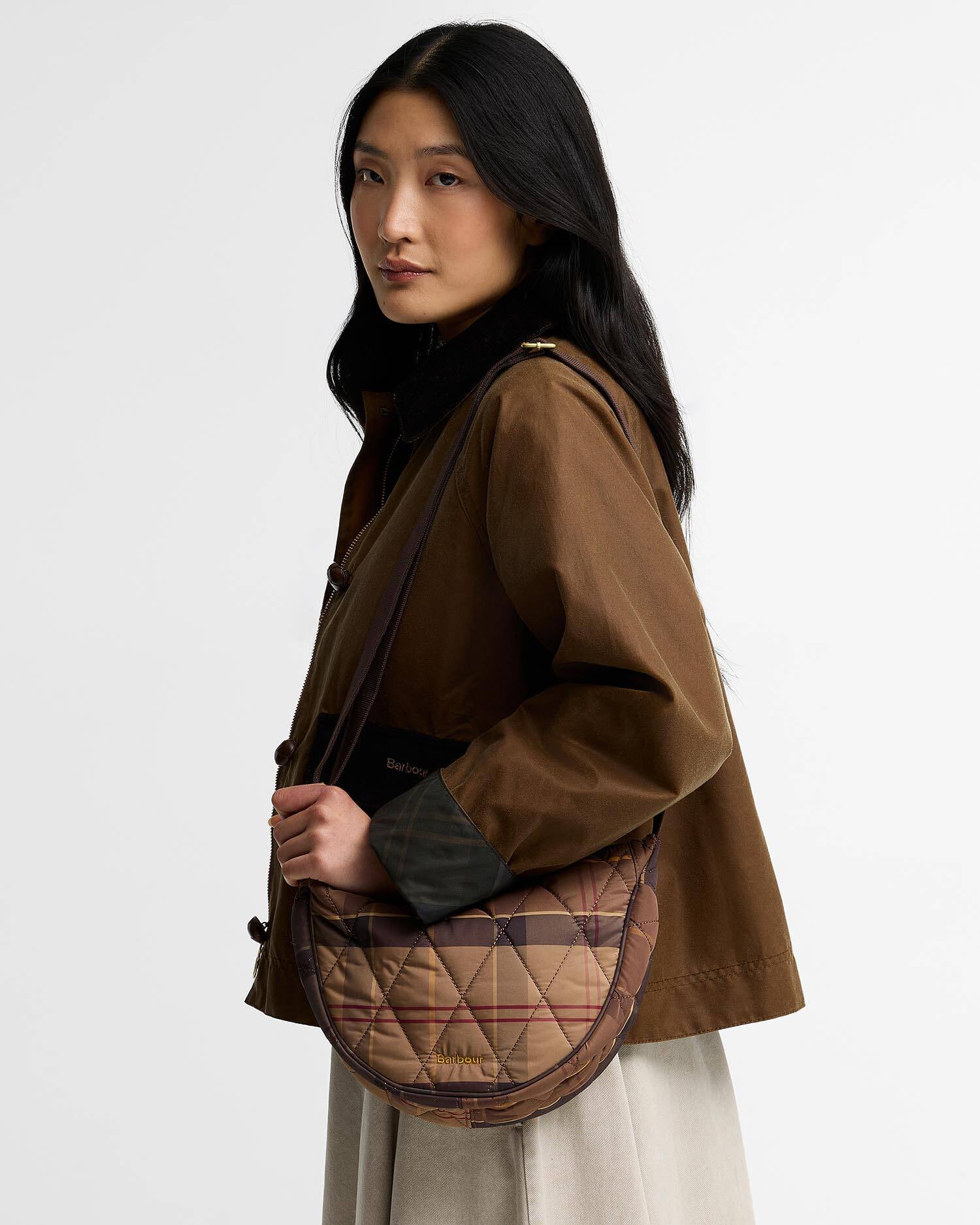 Barbour donna borsa slide trapuntata tartan HEALY - immagine 2