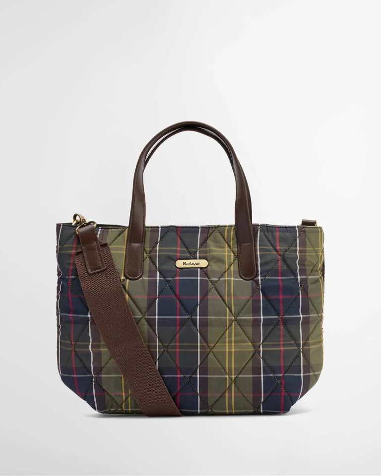 Barbour donna borsa mini tote trapuntata tartan
