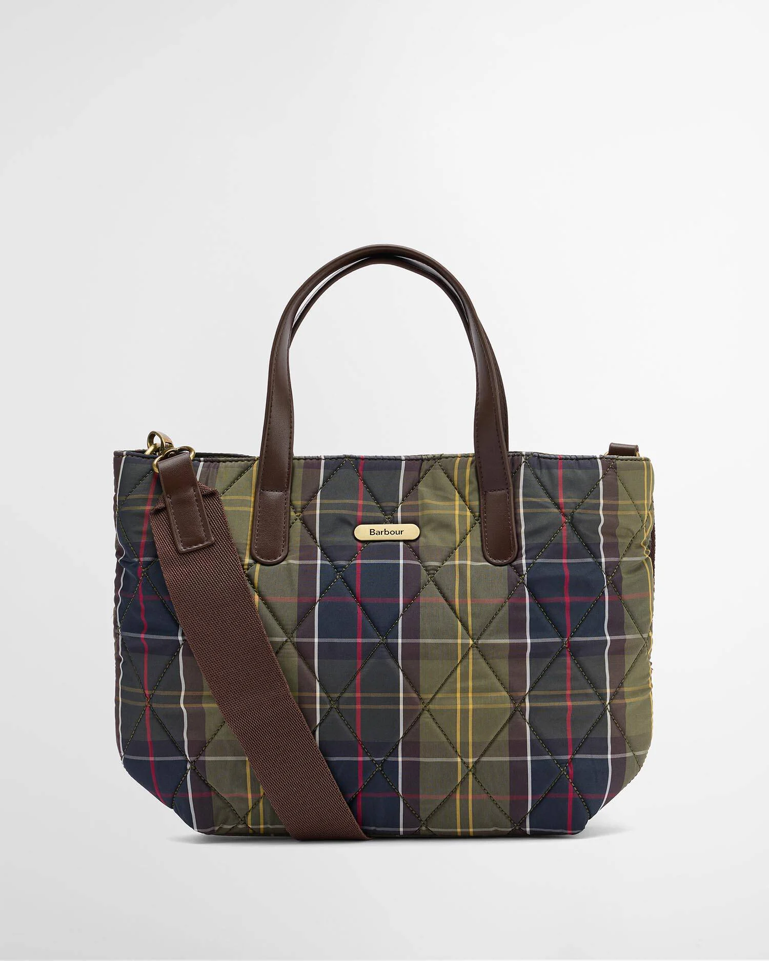 Barbour donna borsa mini tote trapuntata tartan