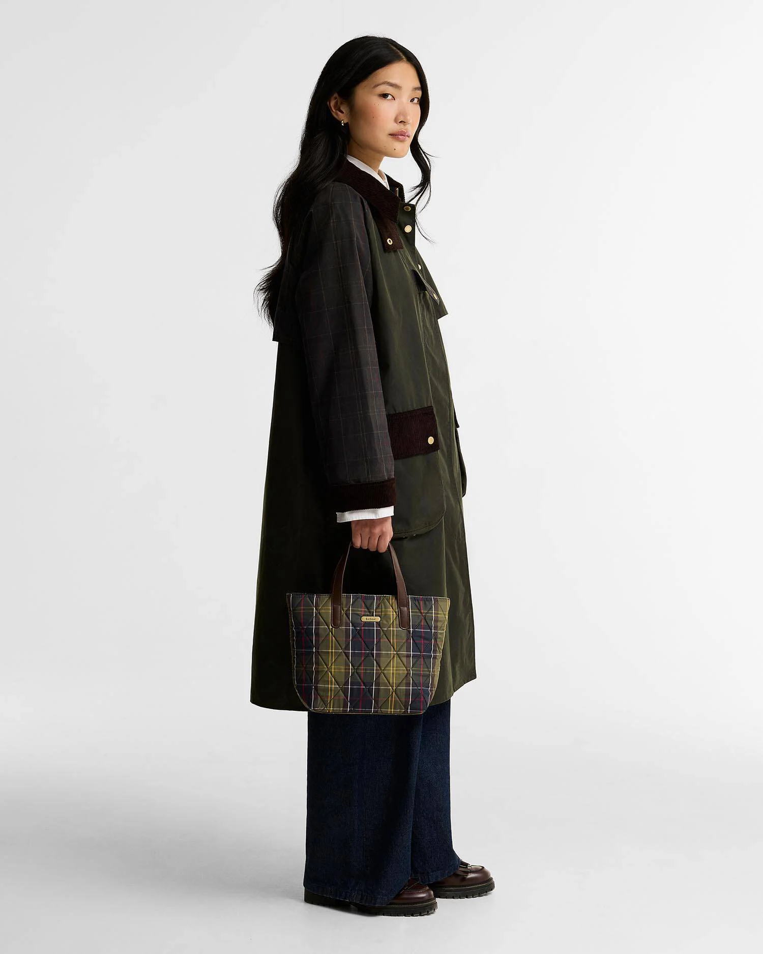 Barbour donna borsa mini tote trapuntata tartan - immagine 2