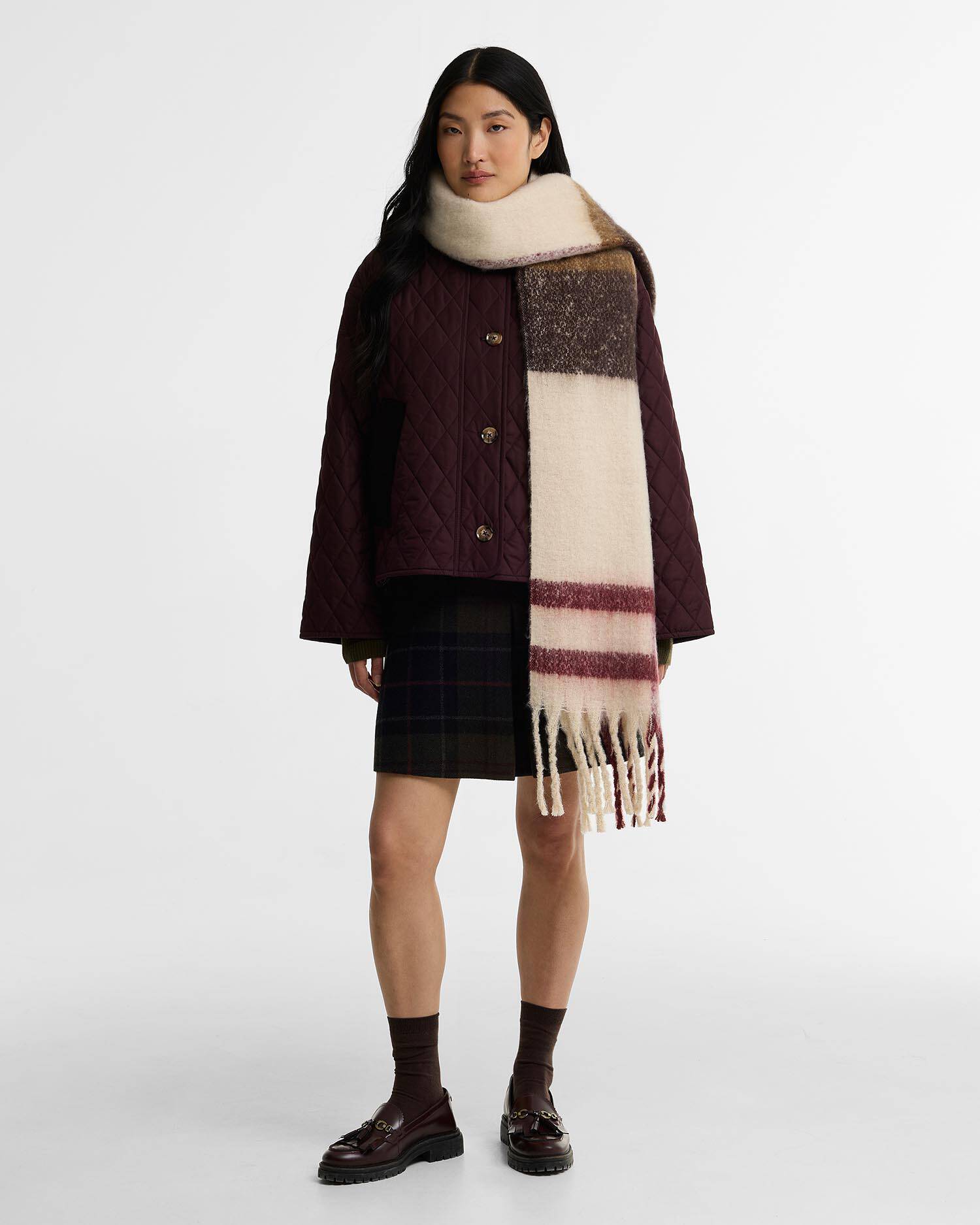 Barbour sciarpa bouclè tartan ISLA - immagine 2