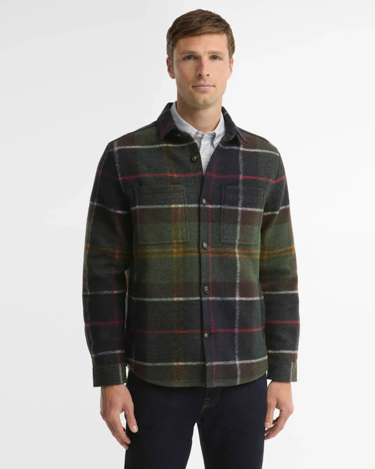 Barbour uomo camicia overshirt tartan WOODLANE