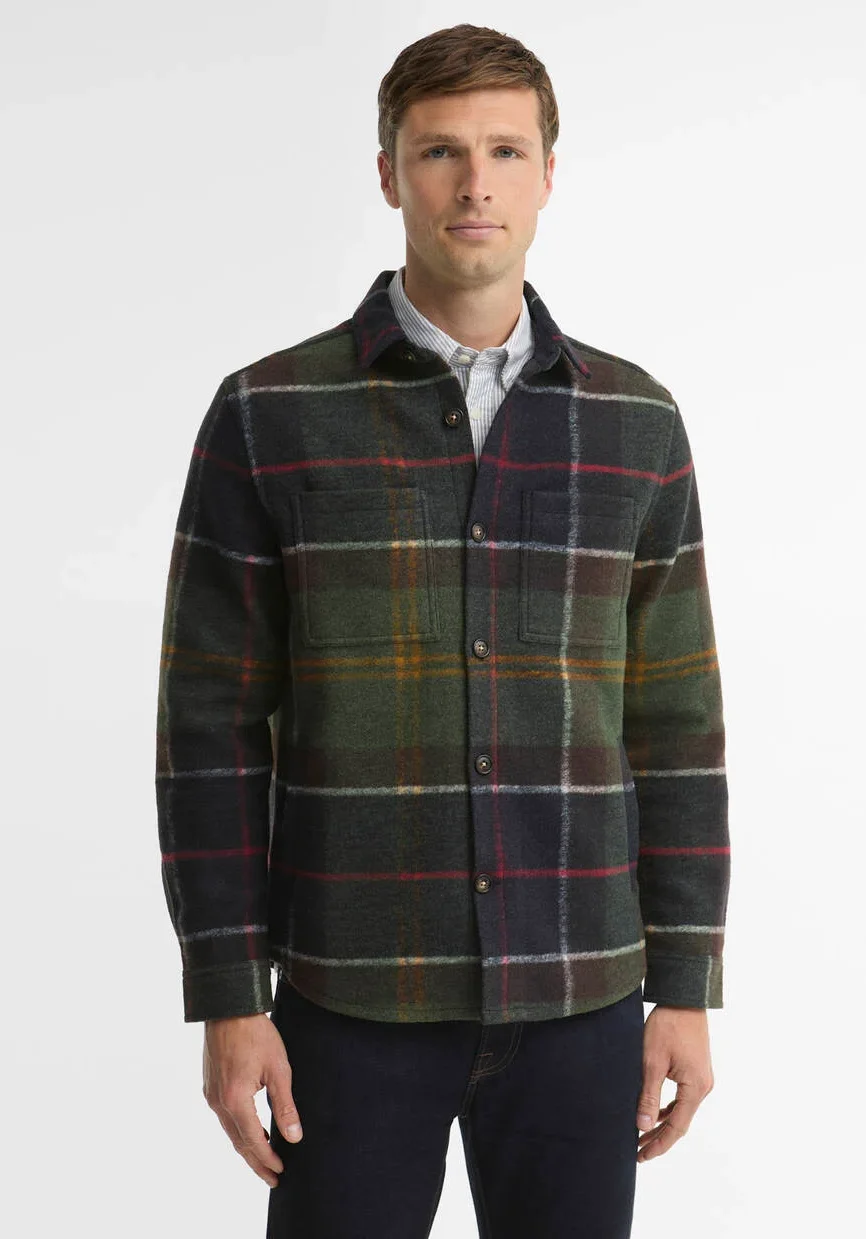 Barbour uomo camicia overshirt tartan WOODLANE
