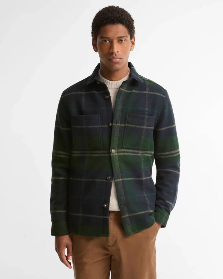 Barbour uomo camicia overshirt tartan WOODLANE