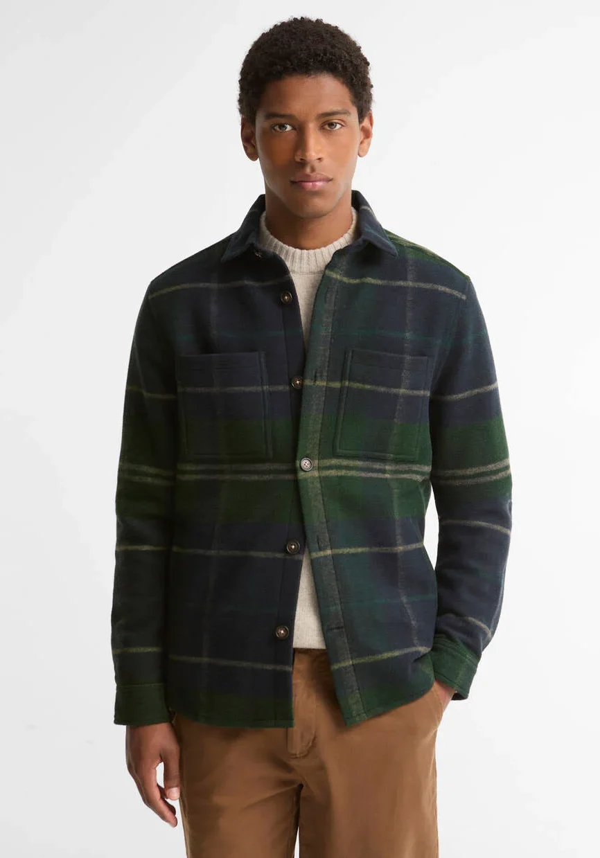 Barbour uomo camicia overshirt tartan WOODLANE