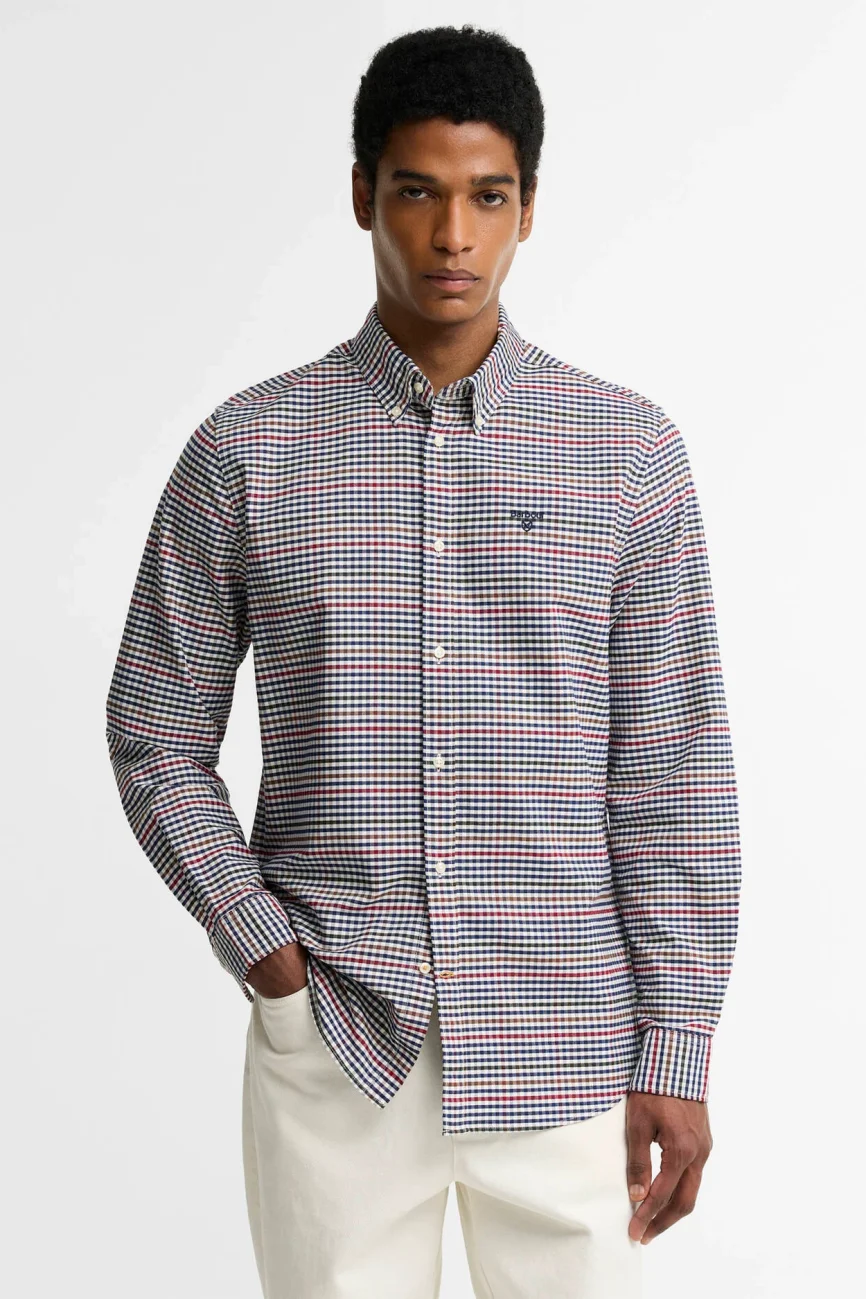 Barbour uomo camicia oxford button down a quadri RICKWOOD