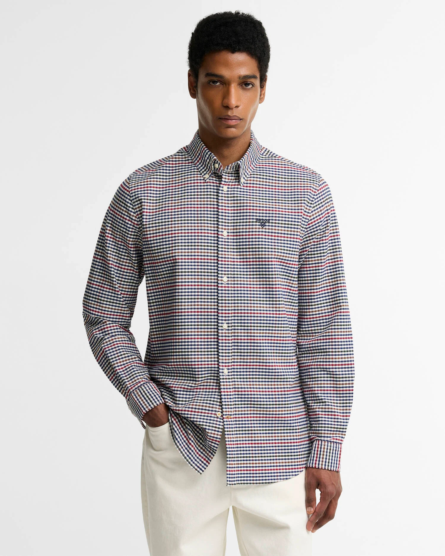 Barbour uomo camicia oxford button down a quadri RICKWOOD