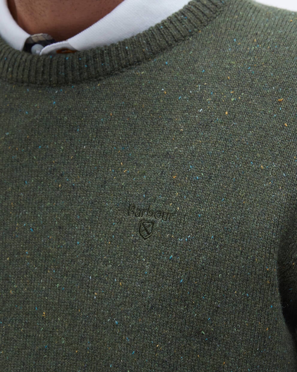 Barbour uomo maglia girocollo donegal verde TISBURY - immagine 2