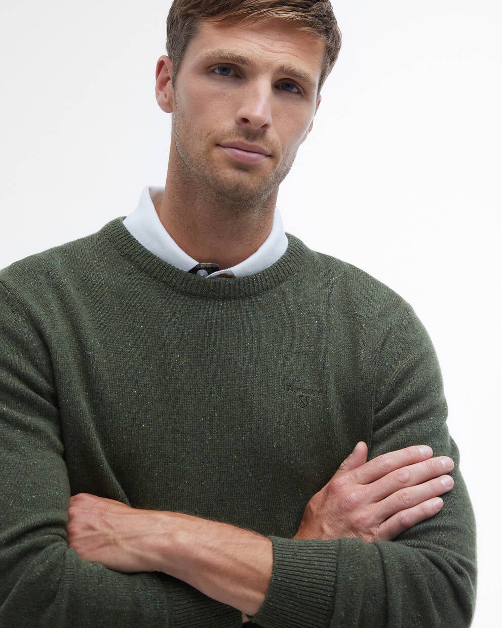 Barbour uomo maglia girocollo donegal verde TISBURY - immagine 3