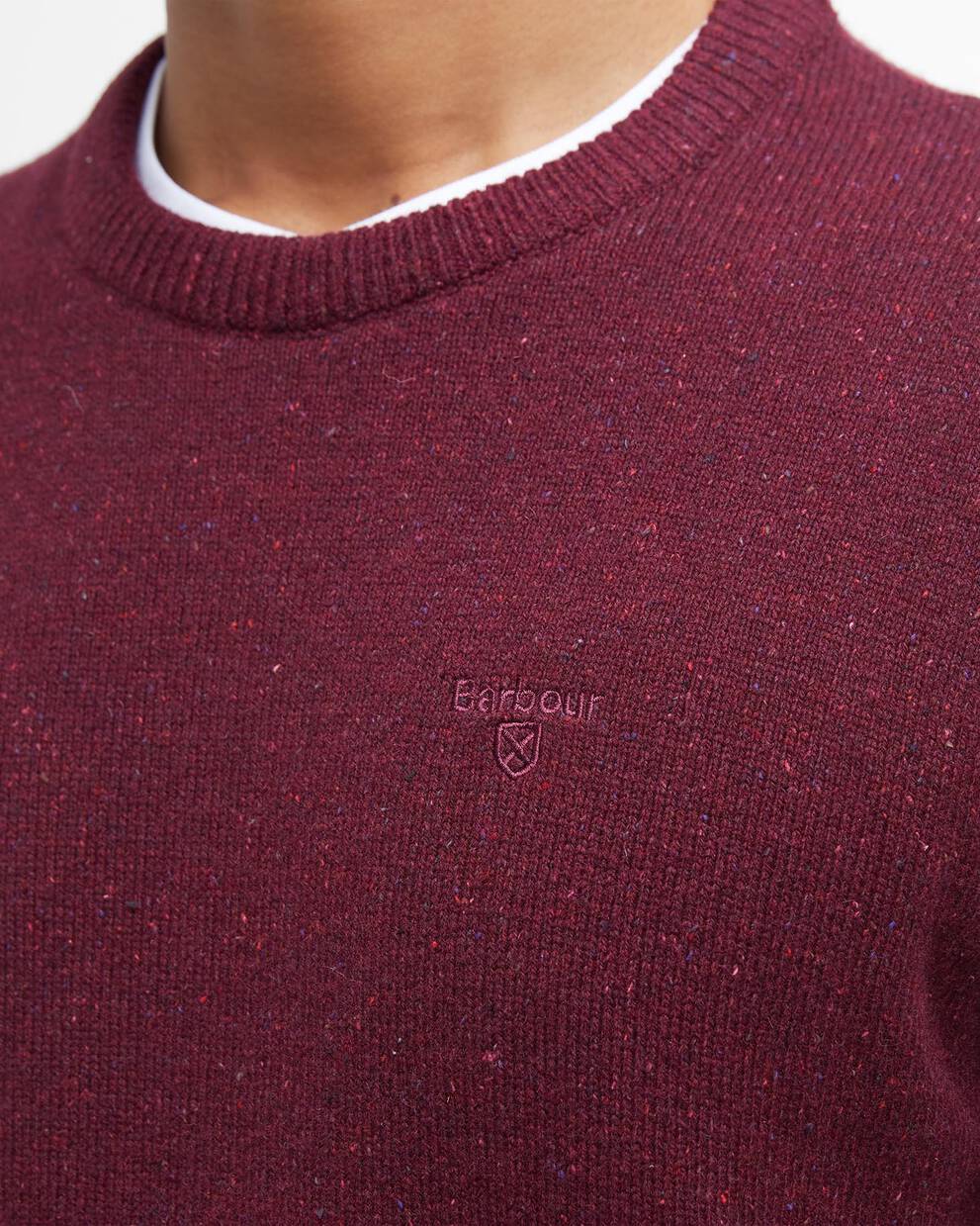 Barbour uomo maglia girocollo donegal rossa TISBURY - immagine 2