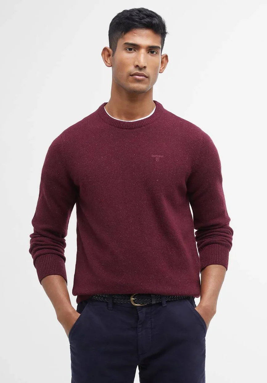 Barbour uomo maglia girocollo donegal rossa TISBURY
