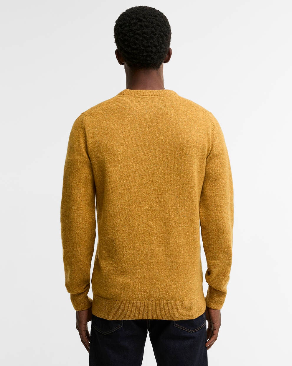 Barbour uomo maglia girocollo donegal giallo ocra TISBURY - immagine 3