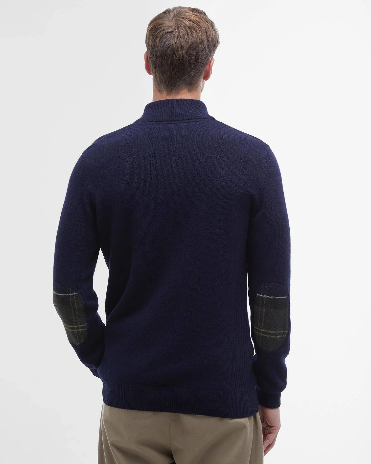 Barbour uomo maglia mezza zip con toppa blu HOLDEN - immagine 6