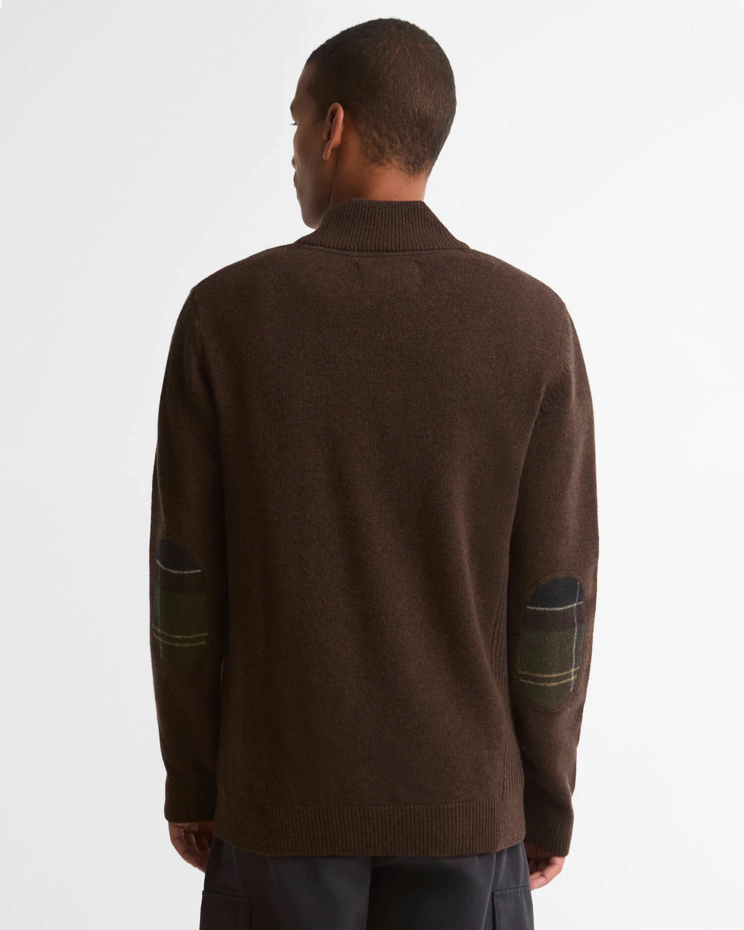 Barbour uomo maglia mezza zip con toppa marrone HOLDEN - immagine 2