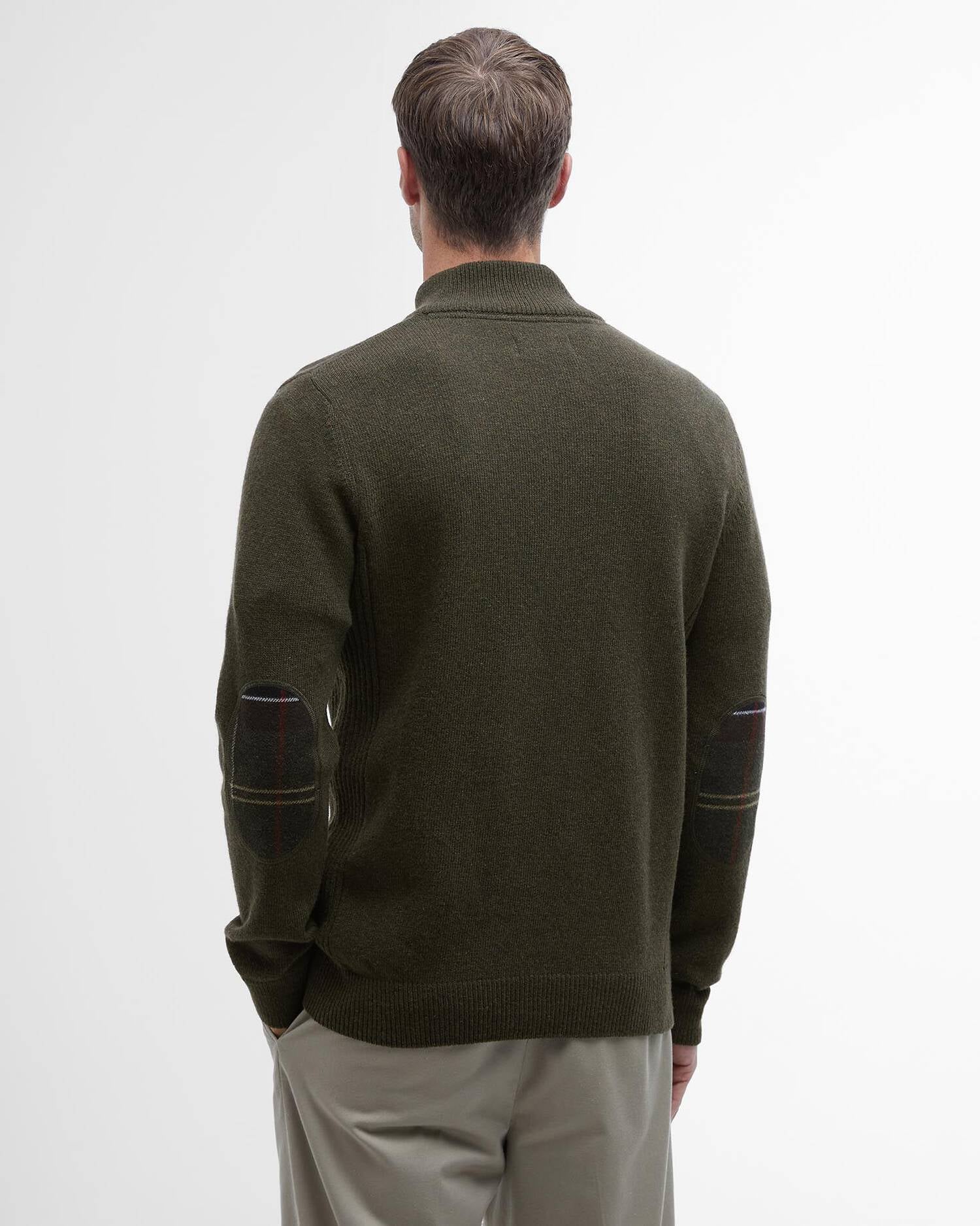Barbour uomo maglia mezza zip con toppa verde HOLDEN - immagine 4