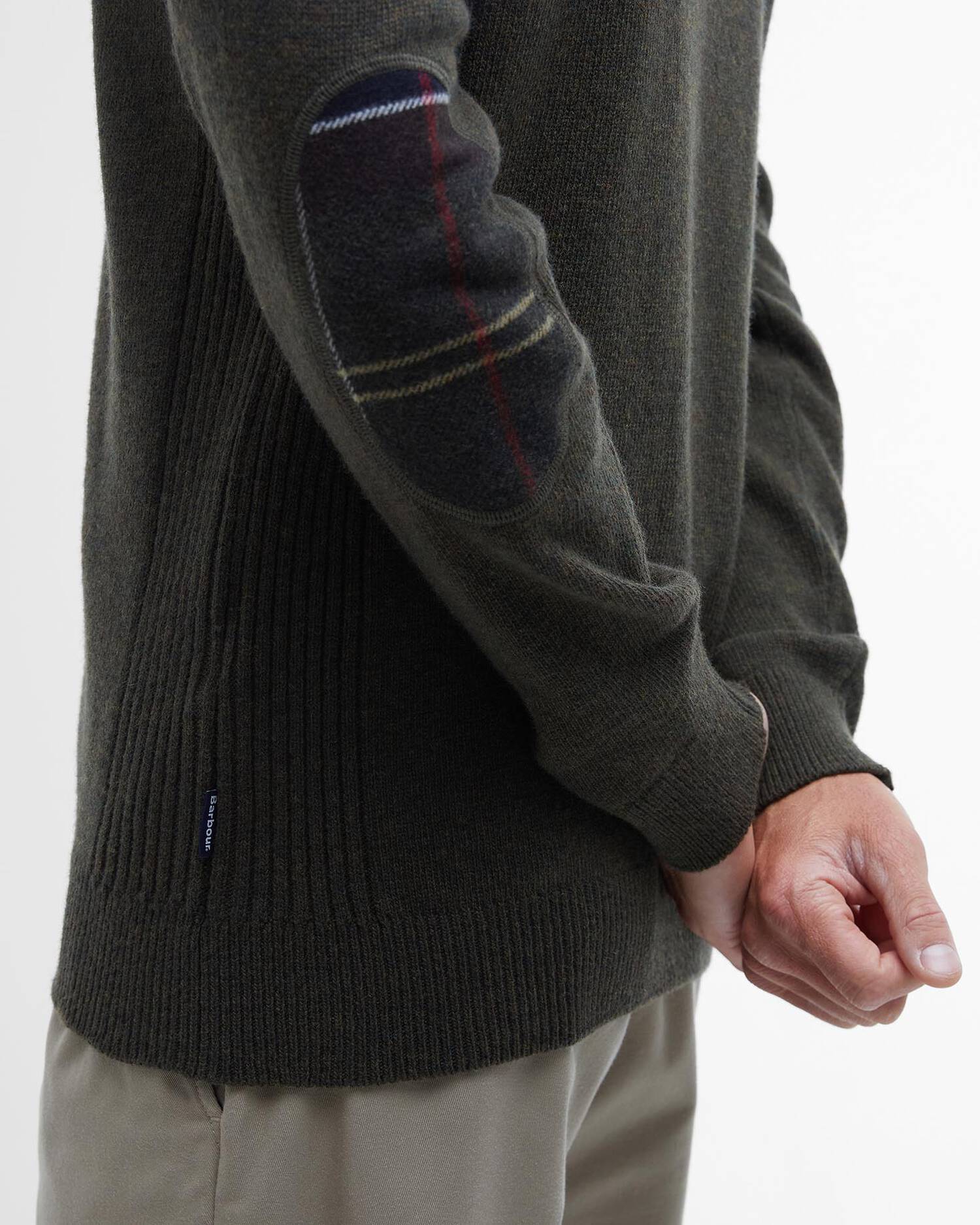 Barbour uomo maglia mezza zip con toppa verde HOLDEN - immagine 2