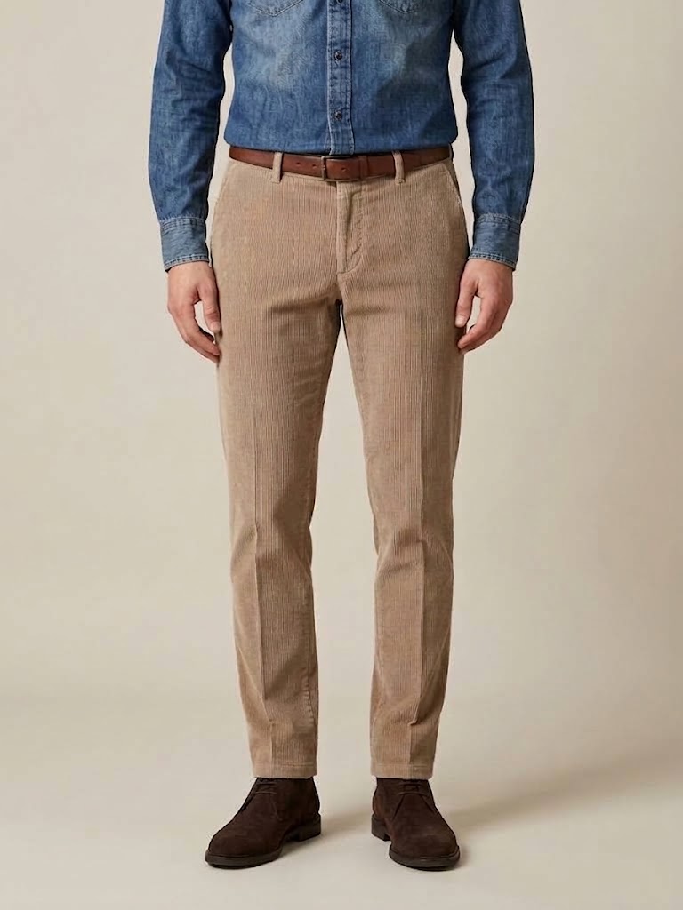 Berselli dal 1937 pantalone velluto elasticizzato beige MIAMI
