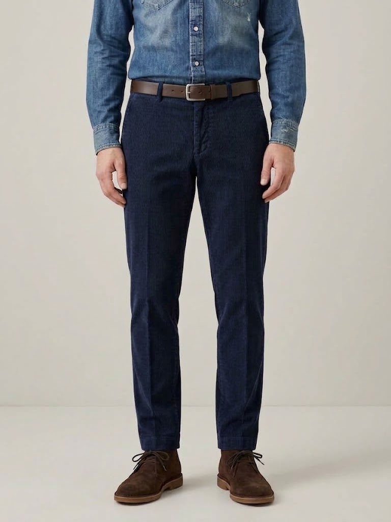 Berselli dal 1937 pantalone velluto elasticizzato blu navy MIAMI