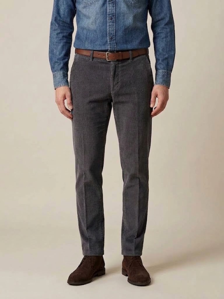 Berselli dal 1937 pantalone velluto elasticizzato grigio antracite MIAMI