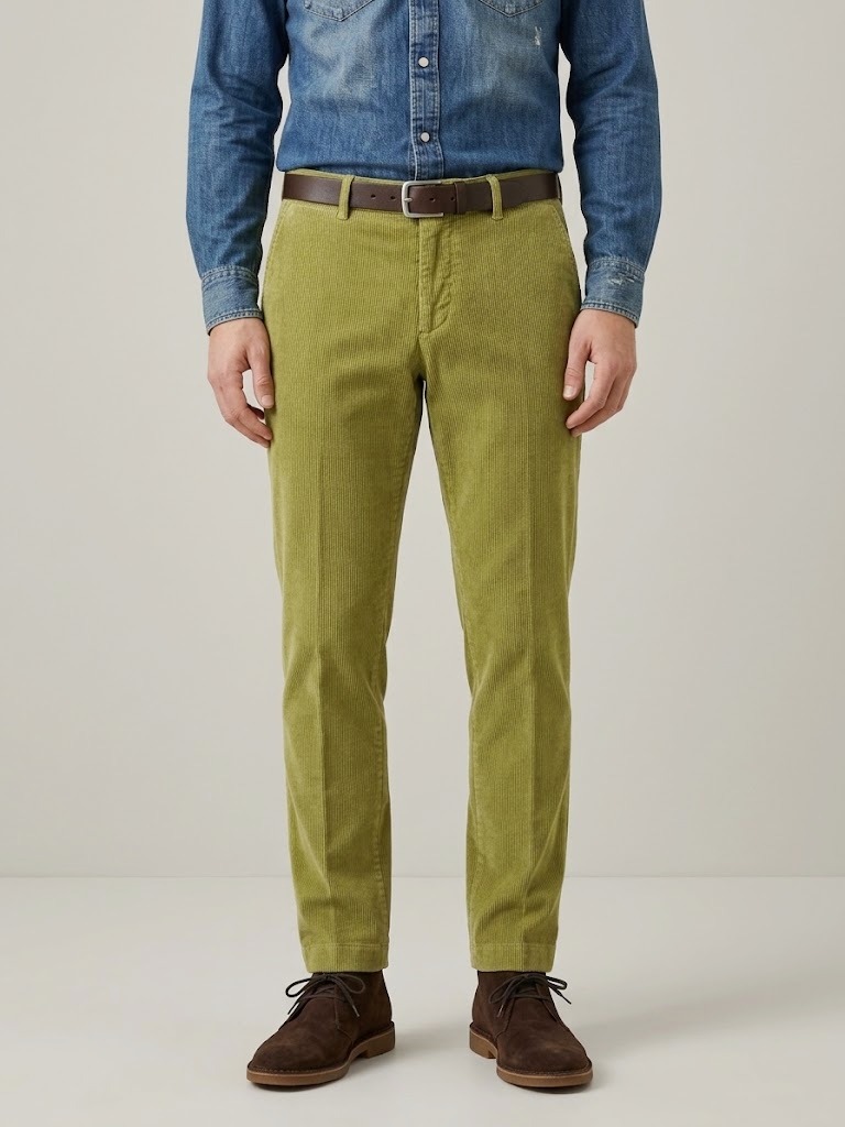 Berselli dal 1937 pantalone velluto elasticizzato verde oliva MIAMI