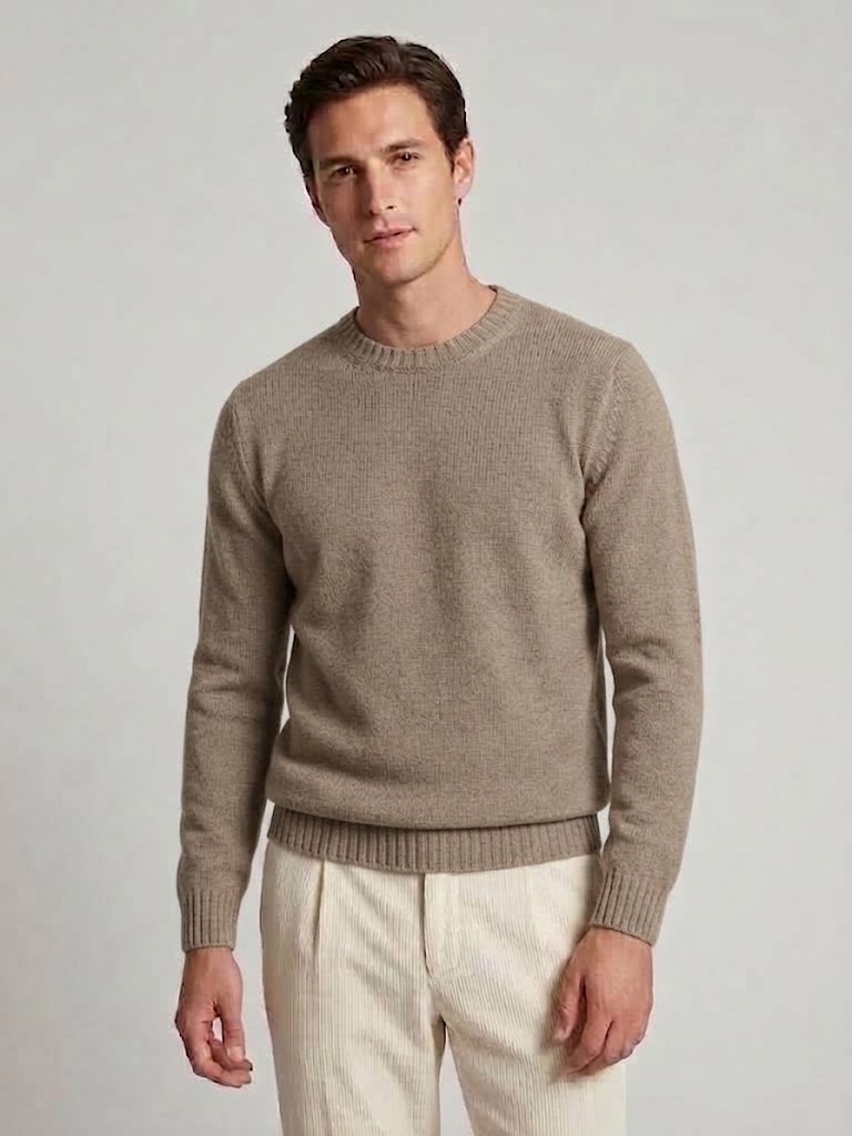 Filippo De Laurentiis maglia girocollo in lana e cashmere beige