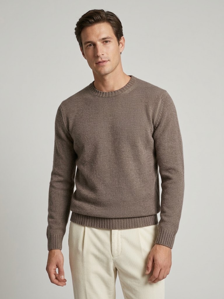 Filippo De Laurentiis maglia girocollo in lana e cashmere tortora