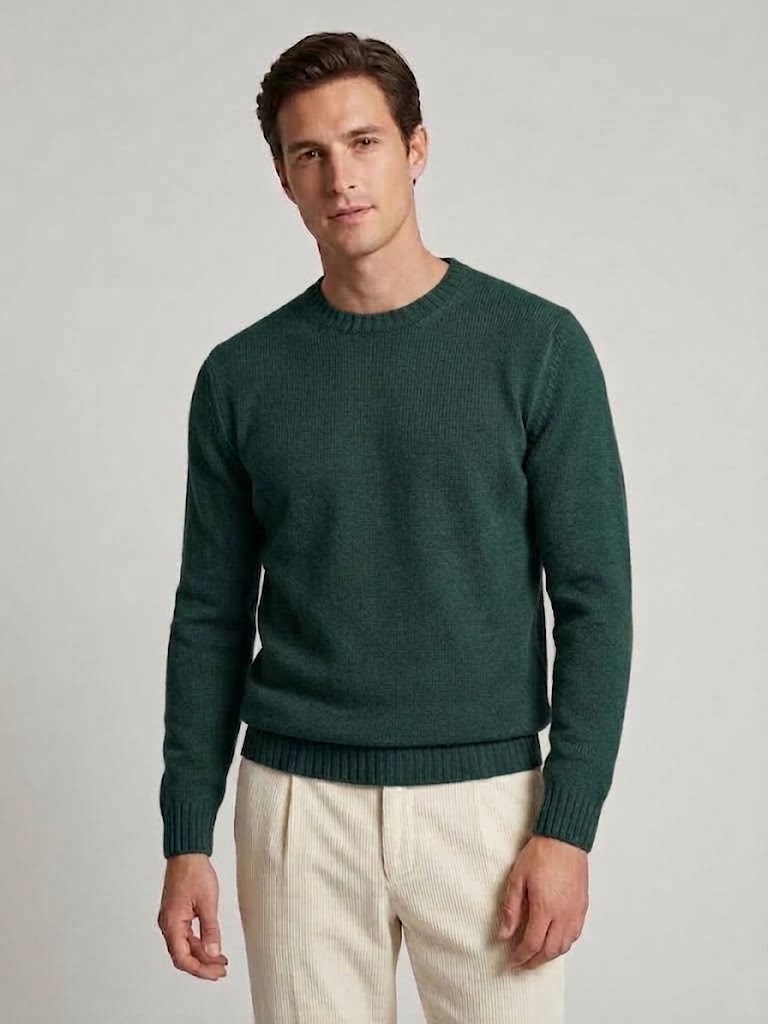 Filippo De Laurentiis maglia girocollo in lana e cashmere verde bottiglia