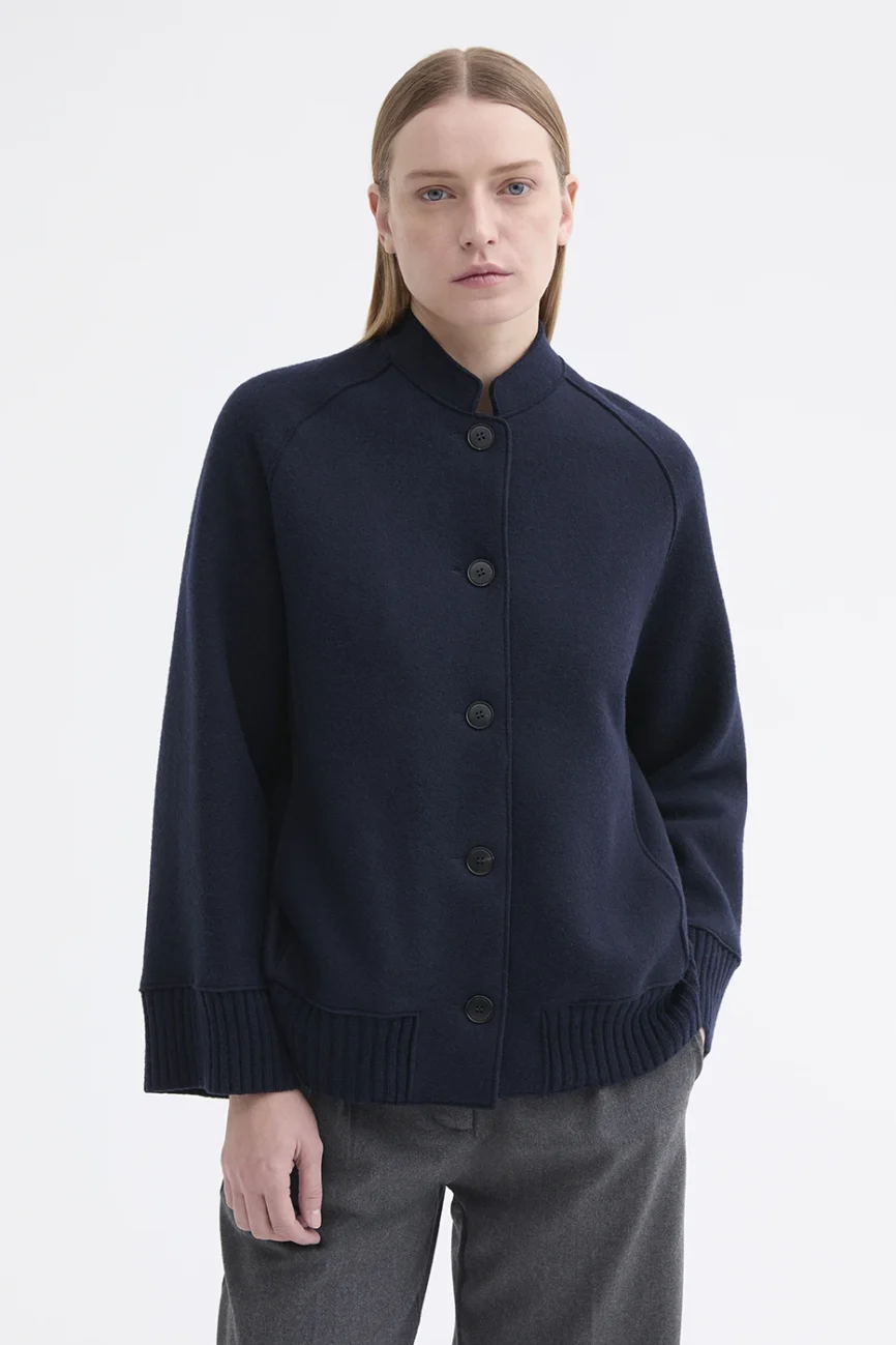 Rosso 35 giacca bomber in lana blu