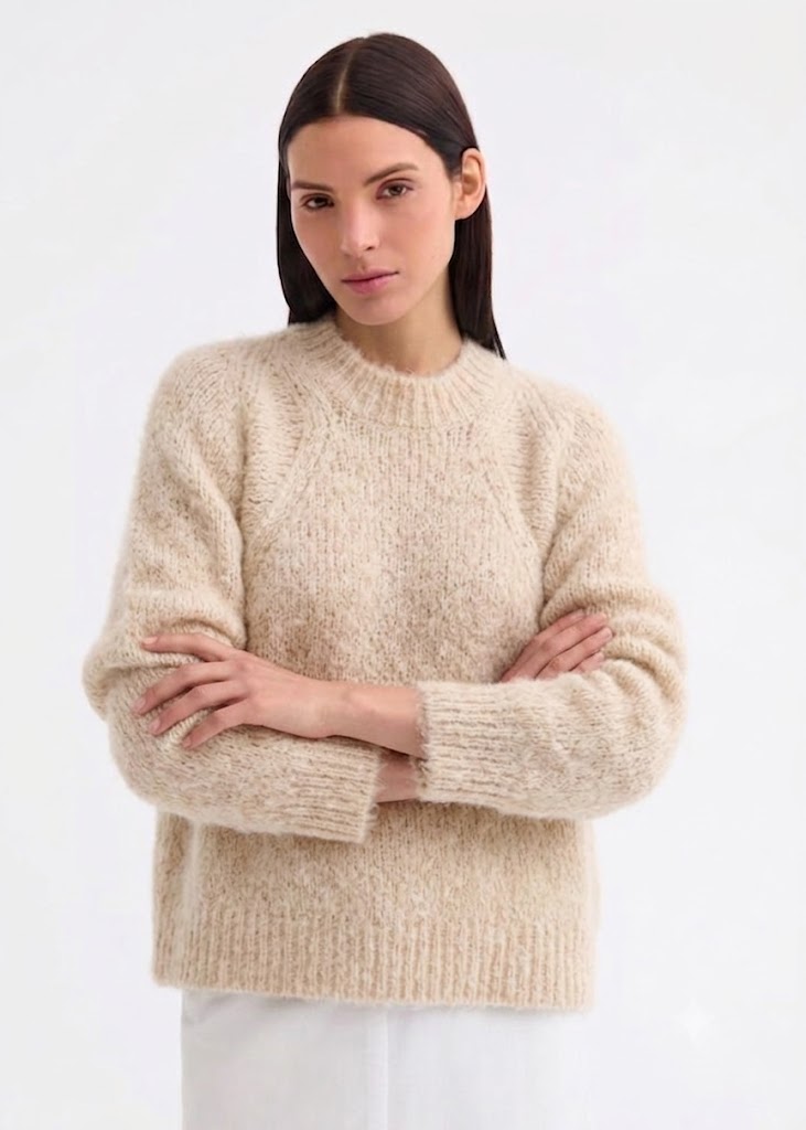Rosso 35 gonna maglia girocollo in alpaca beige