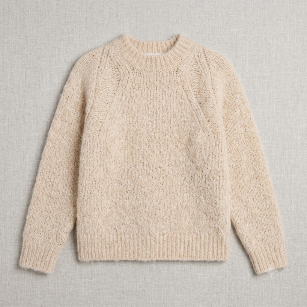 Rosso 35 gonna maglia girocollo in alpaca beige - immagine 4