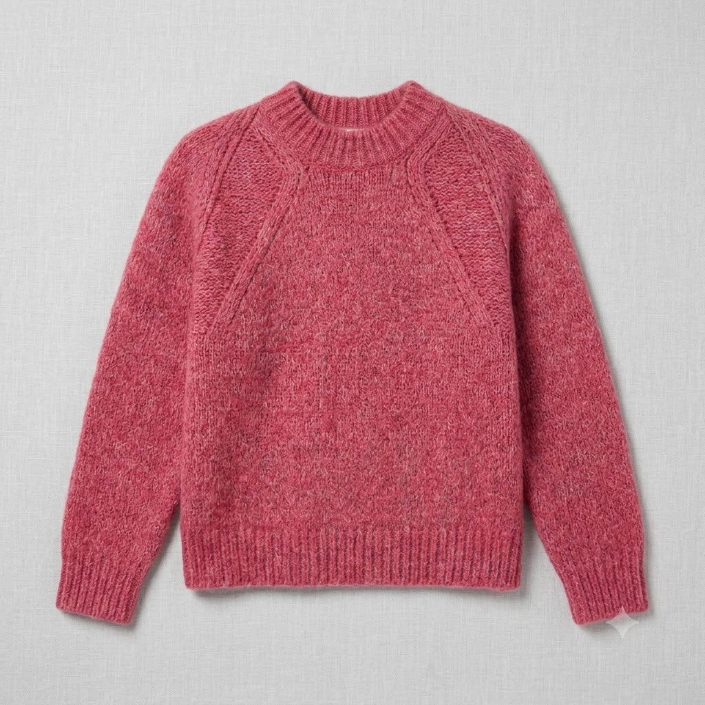 Rosso 35 gonna maglia girocollo in alpaca lampone - immagine 4