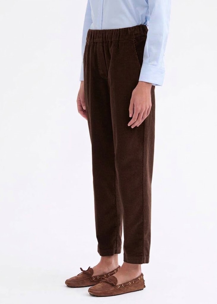 Rosso 35 pantalone in velluto elasticizzato marrone testa di moro