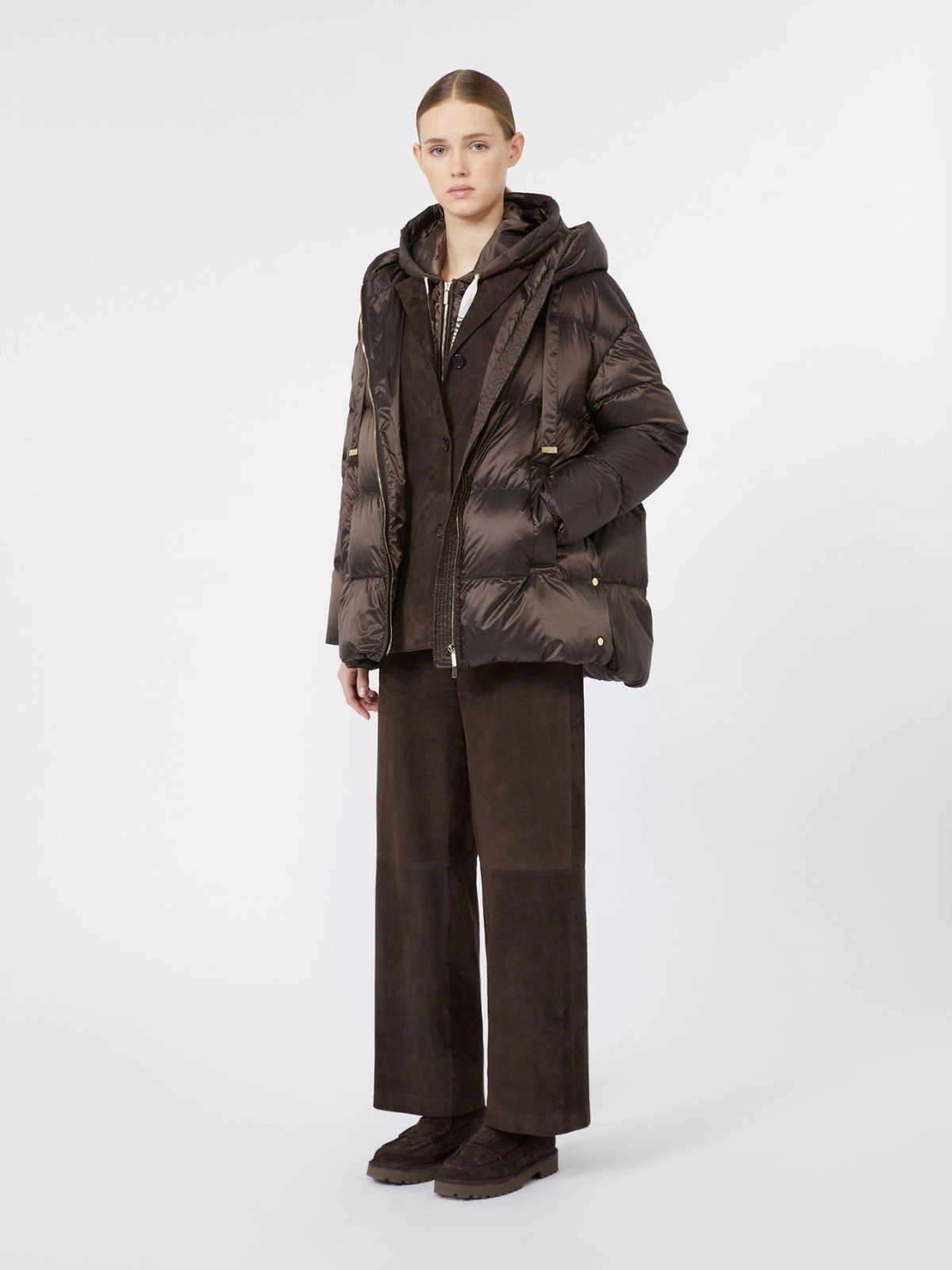 'S Max Mara The Cube imbottito corto ampio marrone MTCNERINE - immagine 3