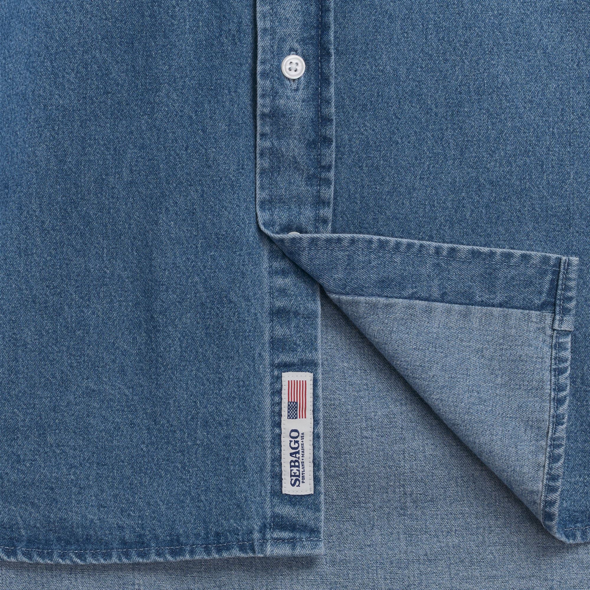 Sebago uomo camicia in jeans lavaggio chiaro MERCER - immagine 2