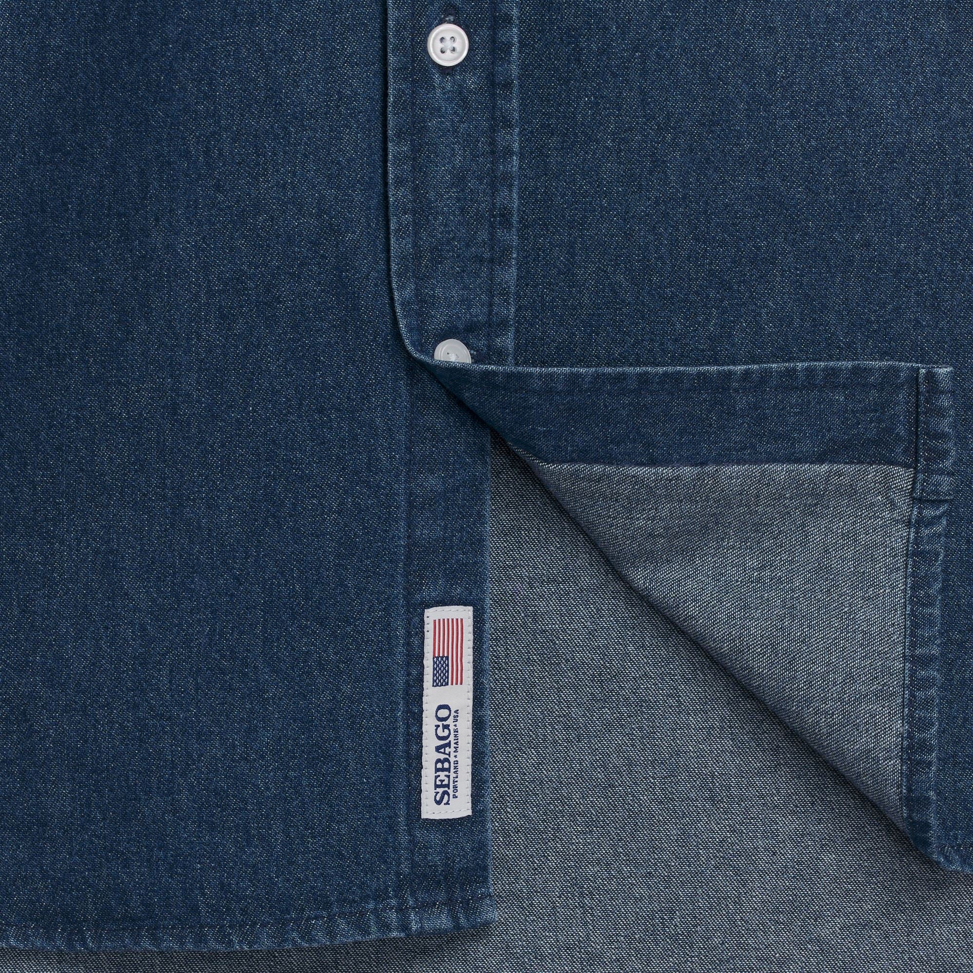 Sebago uomo camicia in jeans lavaggio scuro MERCER - immagine 2