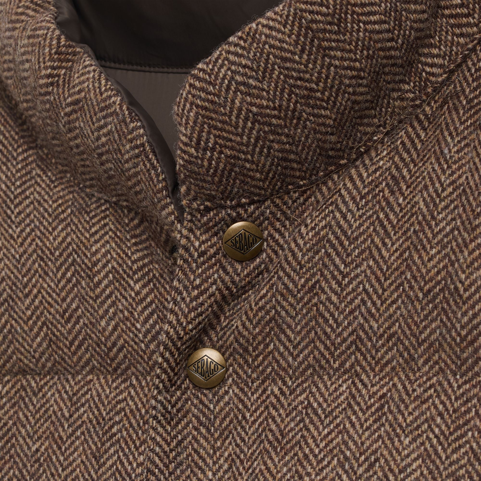 Sebago uomo gilet reversibile herringbone marrone WEBB - immagine 2