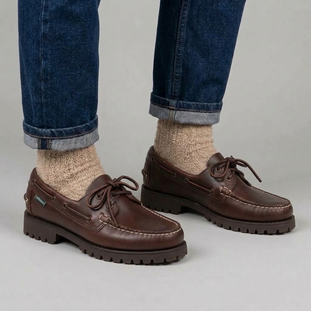 sebago uomo scarpa carrarmato invernale range waxy marrone scuro 7001hu0