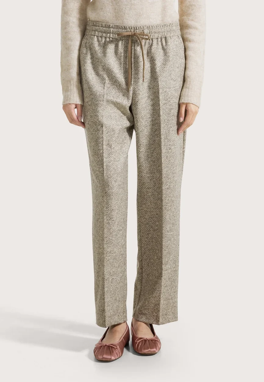 Seventy 19.70 pantalone con coulisse spigato beige