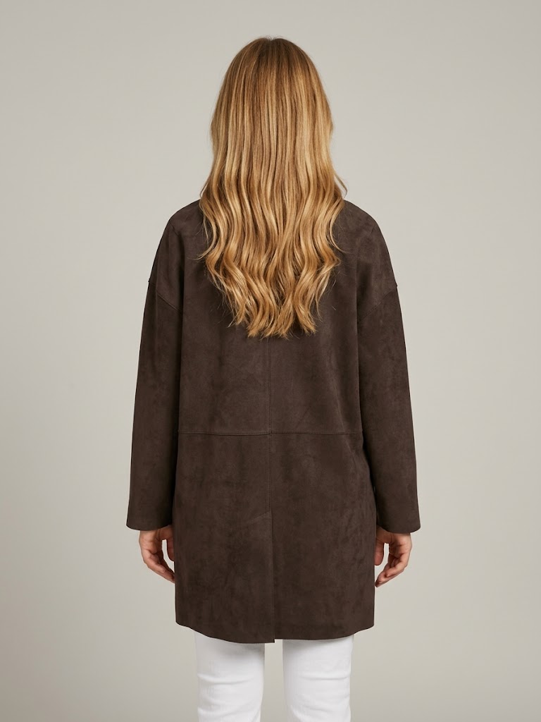 The Jackie Leathers giacca in pelle bonded suede testa di moro ANGELIQUE - immagine 3