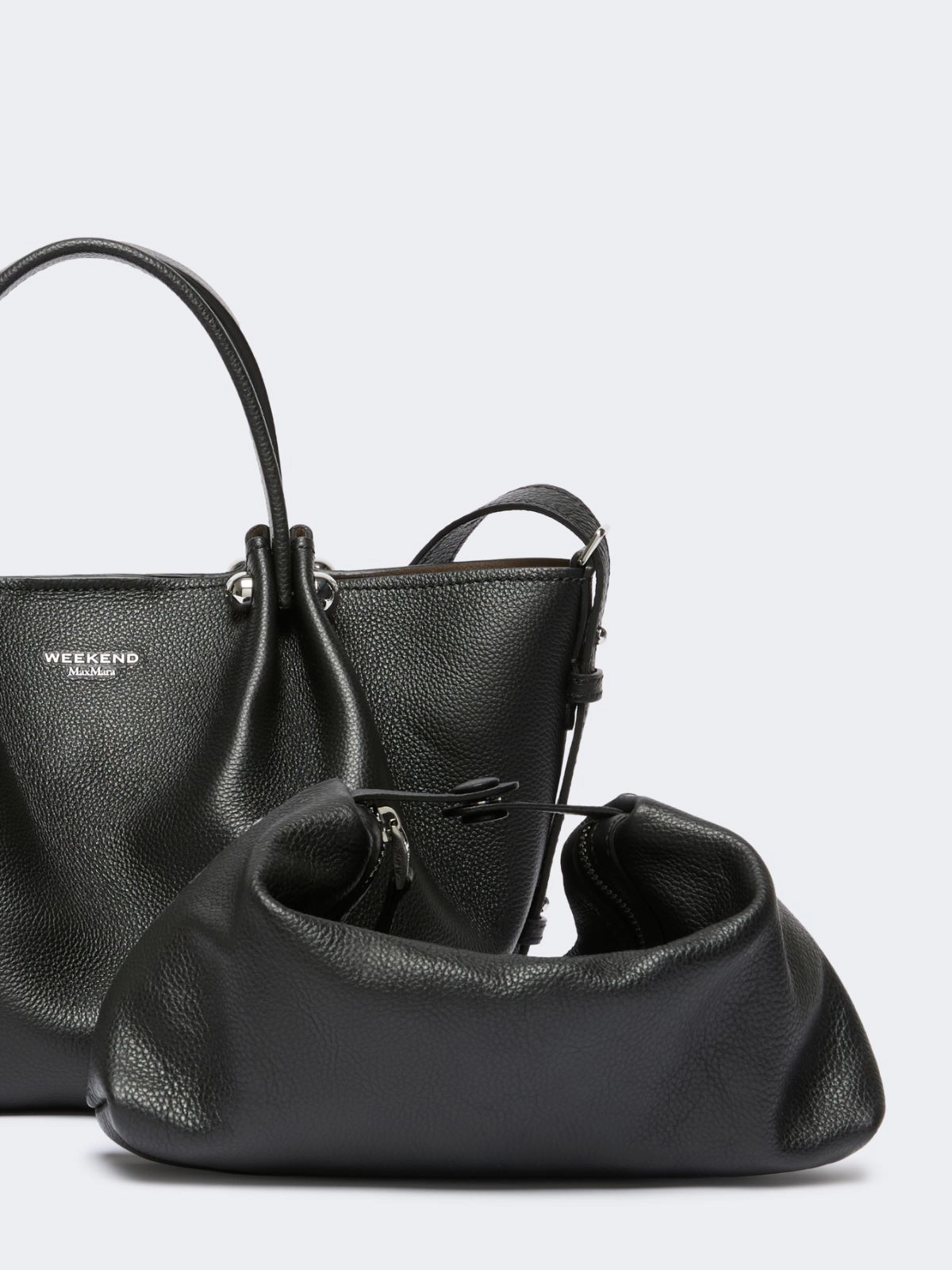 Weekend Max Mara borsa tote piccola in pelle nera WKADRITTO - immagine 3