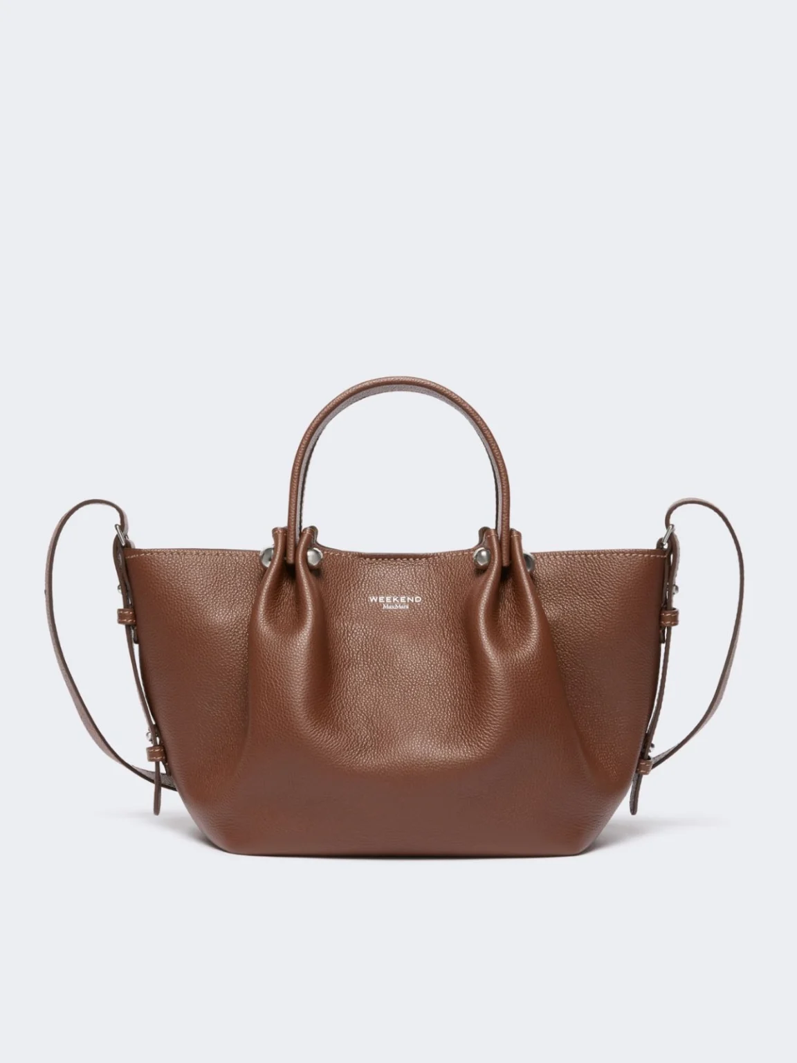 Weekend Max Mara borsa tote piccola in pelle marrone WKADRITTO