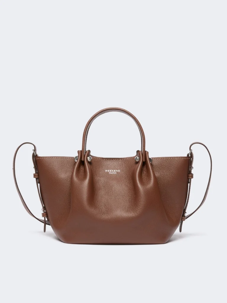 Weekend Max Mara borsa tote piccola in pelle marrone WKADRITTO