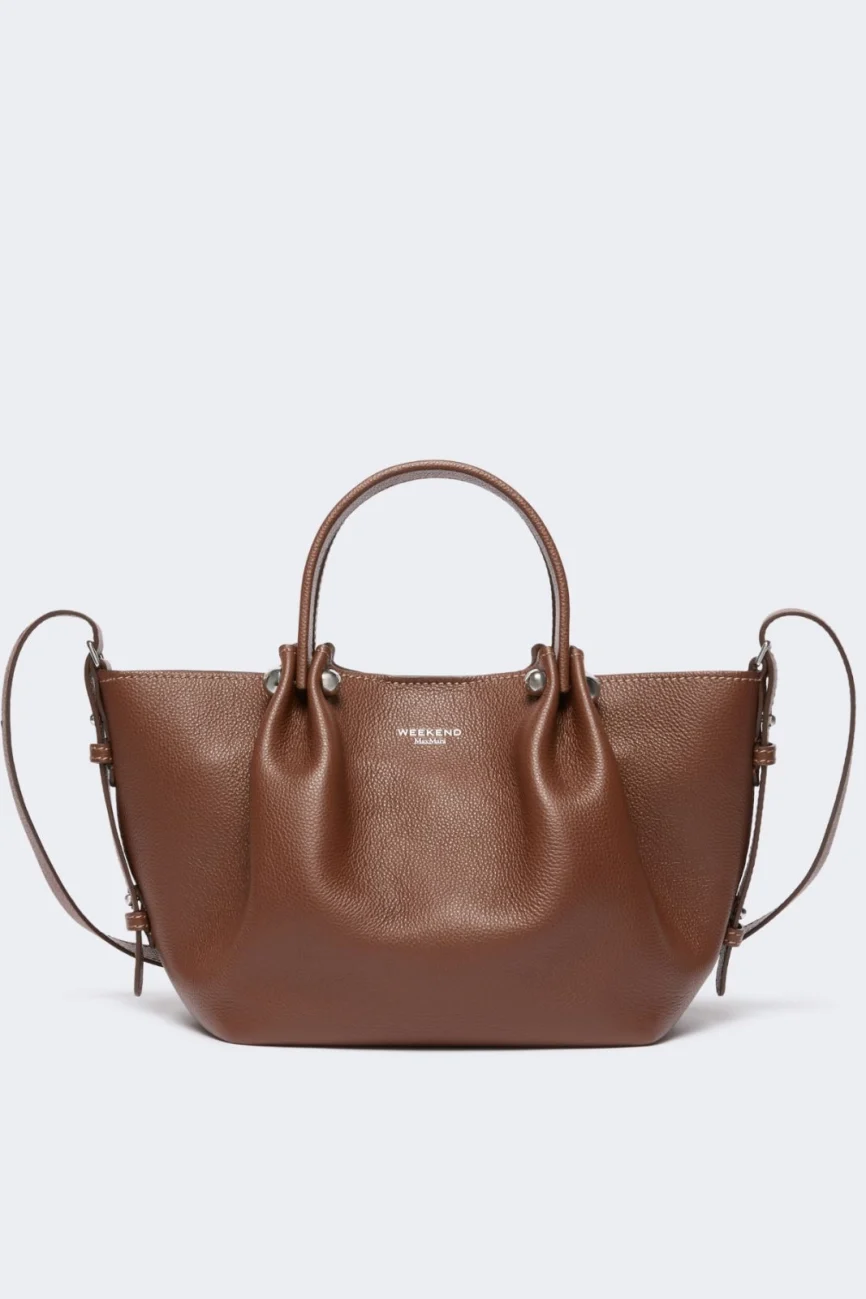 Weekend Max Mara borsa tote piccola in pelle marrone WKADRITTO