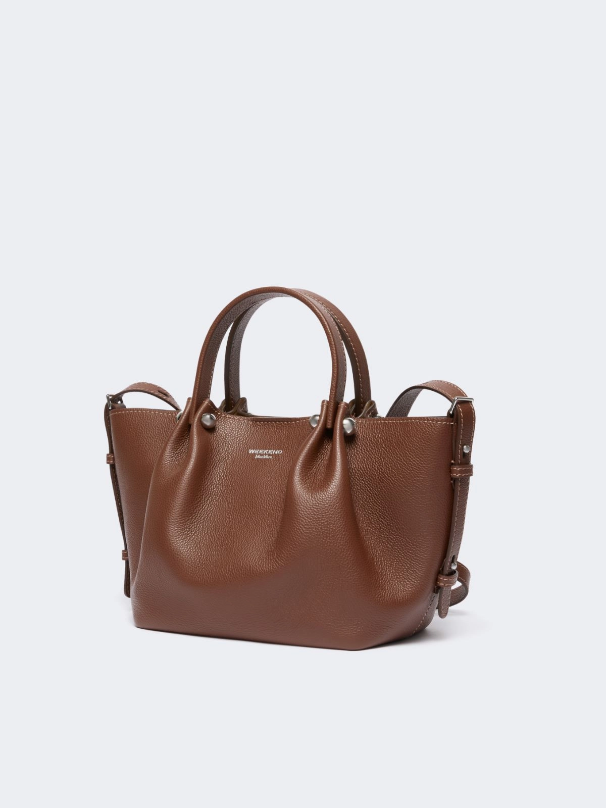 Weekend Max Mara borsa tote piccola in pelle marrone WKADRITTO - immagine 4